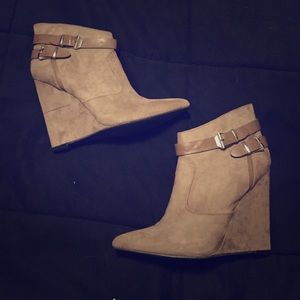 Taupe Suede Booties
